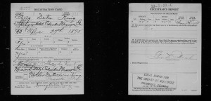 World War I Draft Card of Garry DeVon King